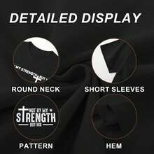 Camiseta Cristiana para Hombre Tuislay, Camiseta con Cruz de Jesús, Camiseta con Estampado de Versículos Bíblicos, Camiseta con Frases Religiosas, Camiseta Deportiva SRDB - Negro - Ver 7