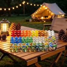 30/60/100pcs 1.6cm Colorful Transparent Glass Beads, Bouncy Marbles - Multicolor - View 4
