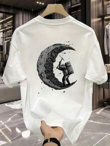 Nueva camiseta de manga corta para mujer de 180 g,% algodón - Camiseta casual versátil con estampado de verano para hombre - Camiseta con estampado de verano para parejas - Unisex - Regalo para vacaciones - Blanco - Ver 11