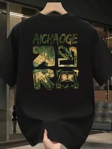 Nueva camiseta de manga corta para mujer de 180 g,% algodón - Camiseta casual versátil con estampado de verano para hombre - Camiseta con estampado de verano para parejas - Unisex - Regalo para vacaciones - Negro - Ver 11