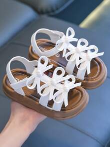 Giày sandal công chúa mới năm 2026 cho bé gái, kiểu dáng tối giản, đế dày, bền chắc, thích hợp đi biển cho trẻ sơ sinh và trẻ nhỏ. - trắng - Xem 4