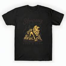 Strong Like a Lion unisex de la de algodón puro de alta densidad de 220 g. C-AmiS-eta uniS-ex 100 % aL-Godón de - Tejido de alta densidad. Apta para todo tipo de perS-onas, ya sean mujeres o hombres. Tejido duradero de alta C-Alidad apto para todas las estaciones, suave al tacto pero duradero. Tops transpirables. Conjuntos de otoño para mujer. Conjuntos de vaC-Aciones para mujer. Disfraz de Halloween para mujer. - Negro - Ver 6