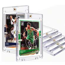5pcs Magnetic Acrylic Card Bricks - Suitable For Collecting Game Cards, Baseball Cards And Trading Cards. Game Card Bricks, Strong Magnetic Display Holder For Sports Card Collection, Card Storage Hard Acrylic Display Box. Desktop Storage And Display Box. - Multicolor - View 2