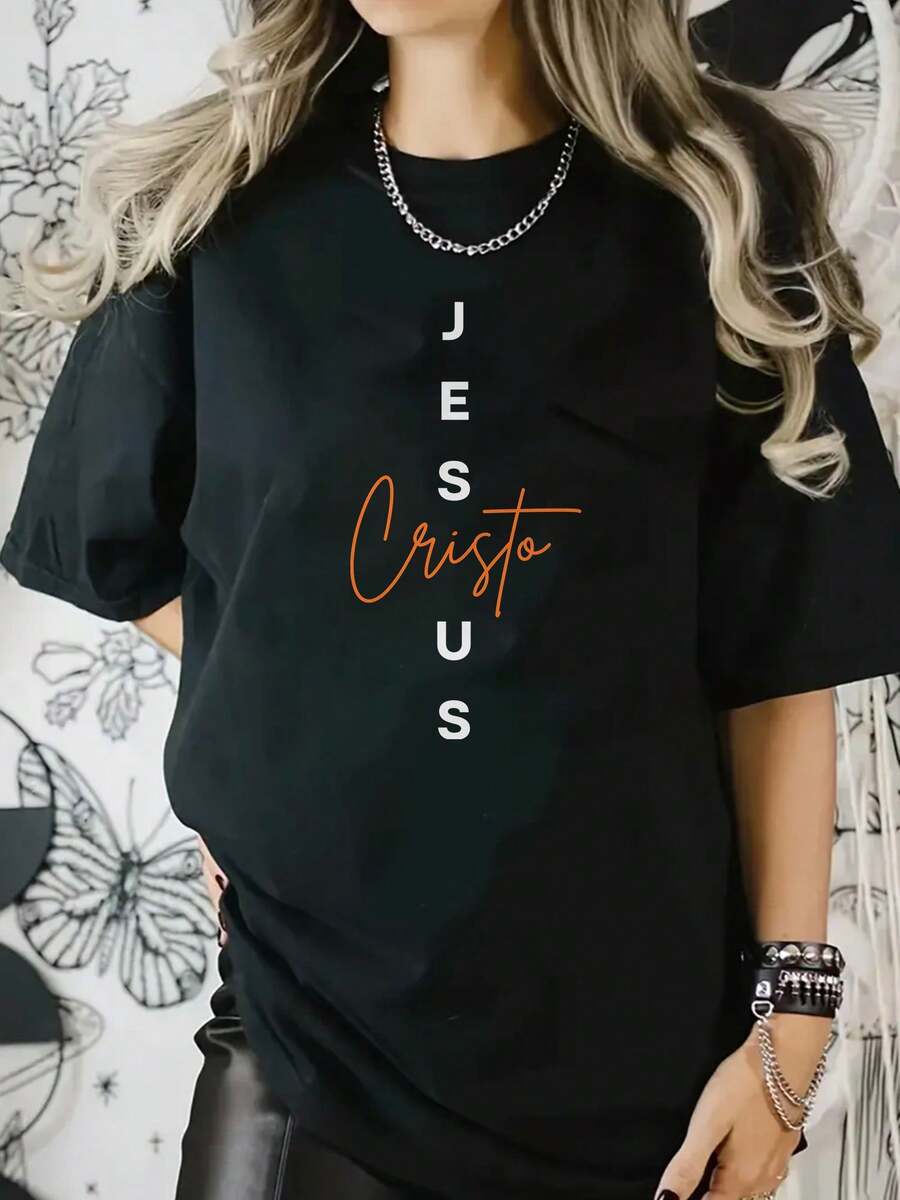 Women's Short Sleeve T-Shirt - Casual Round Neck Blouse With Stretch Fabric, Comfortable And Breathable For Gym, Outdoors And Everyday Wear - Machine Washable, Versatile For All Seasons And Body Types - 黑色 - 查看 1