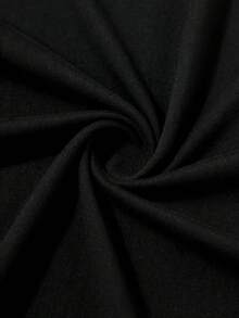 1 pieza "Camiseta con estampado de eslogan 'Coco cool' de estilo francés, base negra con llamativa combinación de colores blanco y rojo, corte regular, tela cómoda, top casual para el día a día" -- 100% algodón, 180g - Negro - Ver 6