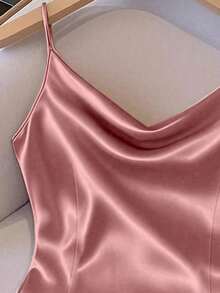 Chaleco sin mangas de mujer de tela tejida brillante, ajuste ceñido, apto para uso diario y para capas, primavera/otoño/invierno - Rosa 2 - Ver 3