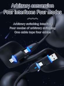 4合11米/3.28英尺/39.37英寸 100W（最大）尼龙编织Lightning数据线，快充兼容 17/16/15/14/13/12/Pro Max全系列手机、Galaxy S25、三星、小米等，通用高效充电适配器，充电数据同步线 - 綠色 - 查看 6