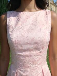 VINOVA Women's Elegant Sleeveless Backless Mid-Length Dress - Baby Pink - View 4