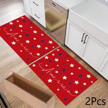 1pc American Independence Day Printed Pattern, Star Spangled Banner Patriotic Design, July 4th Holiday Absorbent Mat/Drying Mat/Coaster - Absorbent Polyester Desktop Protective Mat With Non-Slip Rubber Backing, For Kitchen, Bar, Dining Table - Multicolor - View 11