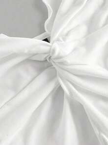 4 piezas Tops de mujer con frente retorcido y cruzado - Blanco y Negro - Ver 3