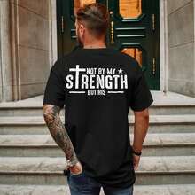 Camiseta Cristiana para Hombre Tuislay, Camiseta con Cruz de Jesús, Camiseta con Estampado de Versículos Bíblicos, Camiseta con Frases Religiosas, Camiseta Deportiva SRDB - Negro - Ver 4