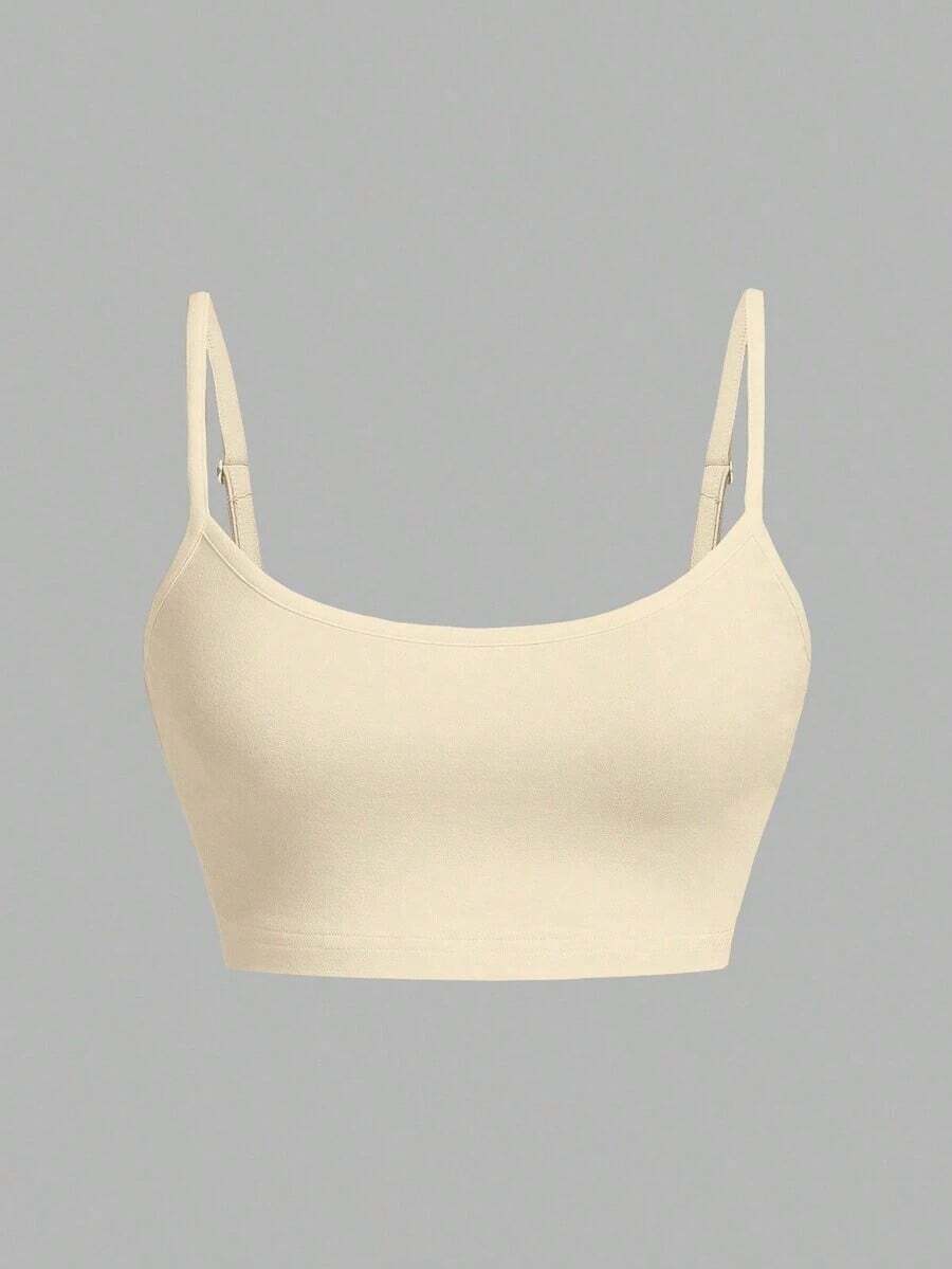 1 pieza Camiseta sin mangas casual y sexy color burdeos para mujer, adecuado para el verano - Albaricoque - Ver 1