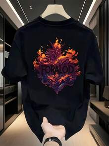 Nueva camiseta de manga corta para mujer de 180 g,% algodón - Camiseta casual versátil con estampado de verano para hombre - Camiseta con estampado de verano para parejas - Unisex - Regalo para vacaciones - Negro - Ver 11