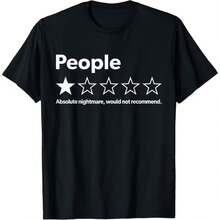Printed T-Shirt For Men And Women - 黑色 - 查看 1