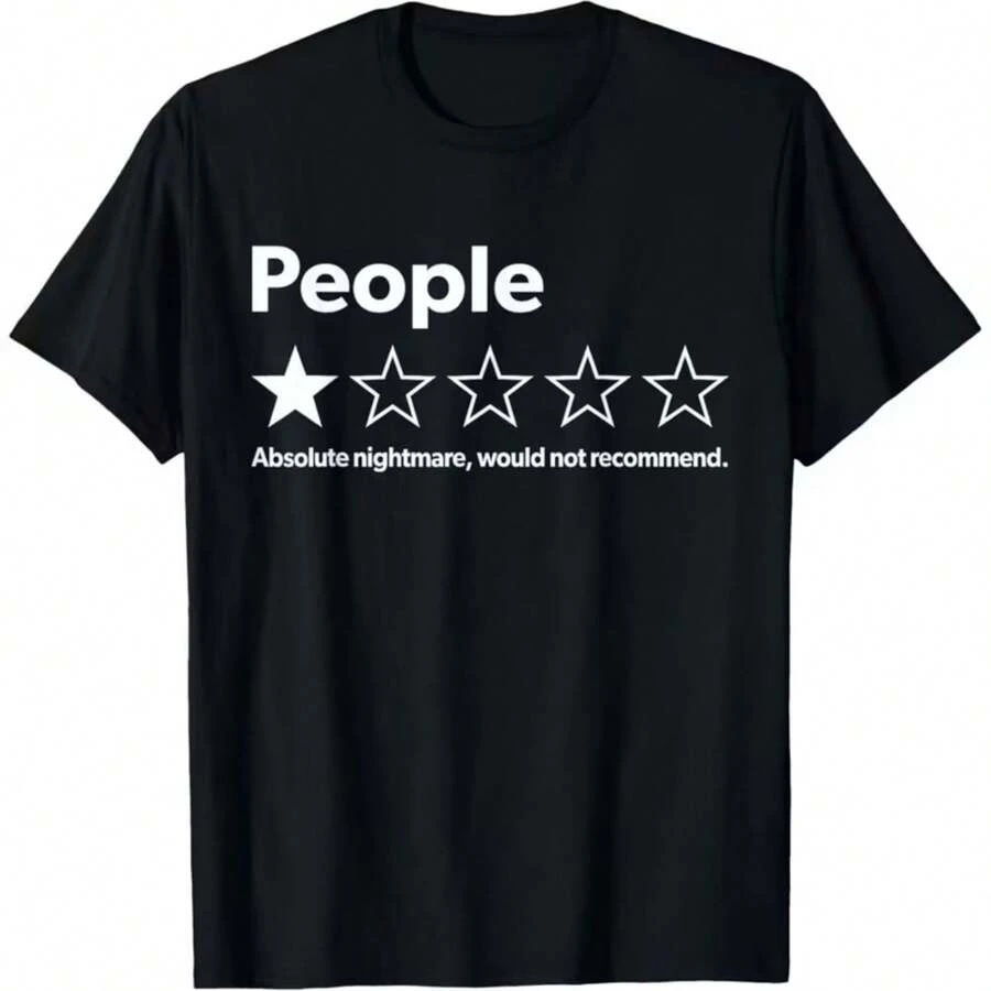Printed T-Shirt For Men And Women - 黑色 - 查看 1