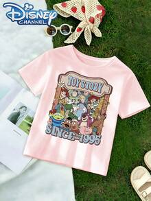 DisneyCasual Style Men's T-Shirt Toy Story Since 1995 Cartoon Characters Summer Wear For Kids And Teens Gift - Pink - View 2