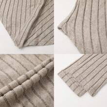 Meillard Women's Fitted Asymmetric Pleated Collar Short Knitted Cardigan Sweater Top Spring - Apricot - View 5