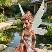 Resin Crafted Fairy Statue, Outdoor Garden Decor Suitable For Yard And Lawn, Perfect Gardening Ornament - A - View 7
