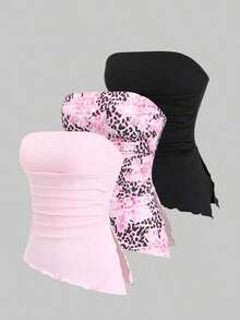 Top tubo asimétrico con volantes sexy  para mujeres - Multicolor 10 - Ver 5