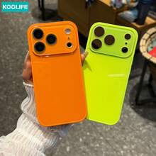 Koolife 1件裝 孔雀藍亮面玻璃手機殼，奢華防震硬殼全鏡頭保護，適用於 Phone18pro/18pro Max/17/17pro/17promax/16/15/14/13/12/11 - 湖藍色 - 查看 4