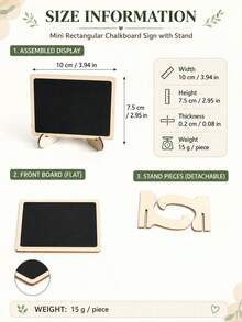 18pcs Mini Wooden Chalkboards With Stands, Suitable For Wedding Birthday Party Table Numbers, Food Labels, Message Boards, Welcome Signs, Candy Bar Decor - Rectangular Blackboard Sign - View 3