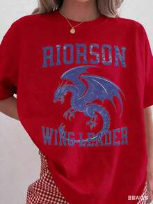 Xaden Riorson Wingleader T-Shirt, Fourth Wing Merch, Literary Merch, Booktok, Onyx Storm Reader, Violence Shadow Daddy, Onyx Storm Book Merch, Unisex T-Shirt, Short Sleeve Casual - 紅色 - 查看 4