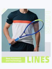 SALYWEE Professional Composite Carbon Fiber Adults Tennis Racket, Shock-Absorbing, Blue And Fluorescent Green Color Combination, Frosted Texture, Ultra-Sticky Handglue For Enhanced Control, Suitable For Offensive Athletes - Multicolor - View 4
