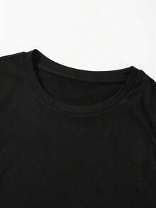 Women's Printed T-Shirt 2026, Plus Size Thick Cotton T-Shirt For Brides-To-Be, Suitable For Honeymoons, Weddings, And Everyday Wear, End Of Season, Last Stock Available. Gudi's Plus Size Short Sleeve T-Shirt Is A Customer Favorite. Plus Size Women's Short Sleeve Tops, Loose And Comfortable Clothing. Valentine's Day Outfits For Women, Spring And Summer Clothing For Women. - 黑色 - 查看 4