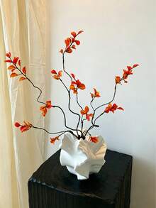 4/7/13pcs Artificial Ficus Leaves, Long Stem - Ideal For Flower Arranging, Home & Office Decor - Can Be Used As Vase Filler And Bouquet Accent - Perfect For Home Decor, Office Decor And Mother's Day Gift.Simulation Short Branch Small Autumn Leaf - Multicolor - View 9