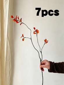 4/7/13pcs Artificial Ficus Leaves, Long Stem - Ideal For Flower Arranging, Home & Office Decor - Can Be Used As Vase Filler And Bouquet Accent - Perfect For Home Decor, Office Decor And Mother's Day Gift.Simulation Short Branch Small Autumn Leaf - Multicolor - View 12