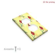 1pc Red Floral Print Switch Panel Cover, Fresh Decorative Wall Plate For Bedroom, Kitchen, Farmhouse Home Decor - C - View 14