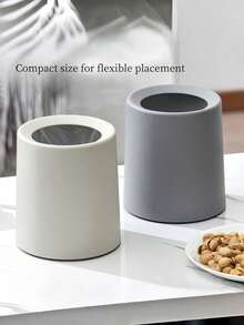 Cubo de basura minimalista de acero inoxidable y plástico, superficie mate suave, diseño alargado y delgado, colocación flexible en el hogar, oficina, cocina, baño, dormitorio, base antideslizante, interior fácil de limpiar, adecuado para la eliminación de residuos diarios y la gestión de residuos ligeros - Multicolor - View 7