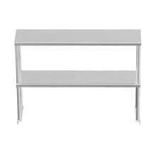 Estante superior doble de acero inoxidable de alta resistencia para mesa de preparación y trabajo – Estante de almacenamiento comercial de cocina NSF de 2 niveles ajustable – Perfecto para restaurante, bar, garaje, sala de utilidades - / - Ver 5