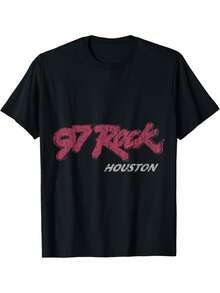 The 97 Rock Houston T-Shirt, With Its Crisp, Streamlined Cut, Creates A Clean And Vibrant Look When Worn. Its Relaxed Yet Flattering Silhouette Suits All Body Types, Offering A Style That Is Both Casual And With A Touch Of Elegance. - 黑色 - 查看 6