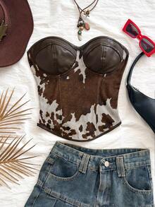 Blusa de tirantes con estampado floral vintage bohemio, elegante y tropical, ideal para vacaciones, boda en la playa, graduación, brunch, Día de San Patricio, Spring Break, Pascua, festivales de música, otoño/invierno - Multicolor 2 - Ver 1