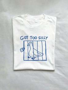 Camisetas de Mujer "Got Too Silly", Moda Actual, Camisetas Estéticas, Regalo para Hermanos, Regalo para Hermana, Camisetas Divertidas, Camisetas para Vacaciones, Moda Actual, Camisetas y Blusas de Moda - Blanco 3 - Ver 4