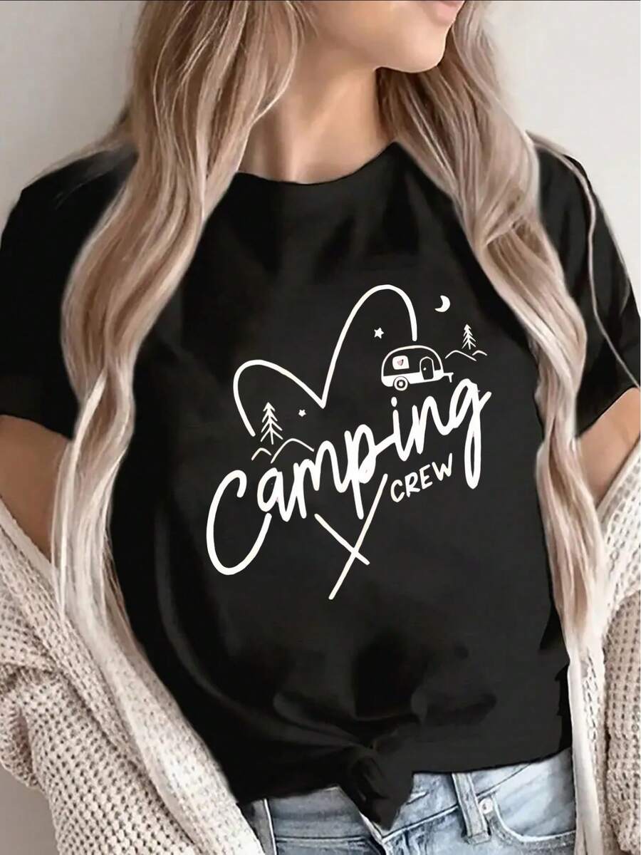 The New Lightweight And Durable Short-Sleeved T-Shirt, Designed By Members Of The Camping Team, Is Perfect For Outdoor Activities And An Ideal Choice For Nature Trips And Camping, Offering Women A Comfortable Fit. UQGA - 黑色 - 查看 1