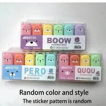 4/5/6/12 Colors/Set Cute Mini Bear Design Fluorescent Markers Macaron Color Oblique Tip Markers Kindergarten School Writing Tools Cute Mini Bear Shaped Fluorescent Pen Set, Colorful Marker Pen Set - Multicolor - View 11