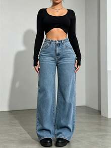 Baggy Jeans Mujer Mom Jeans Mujer Jeans Pantalon De Mezclilla Dama Pantalones De Mujer Pantalones Olgados Para Mujer Estilo Urbano - Pantalones vaqueros 2039-4 - Ver 3