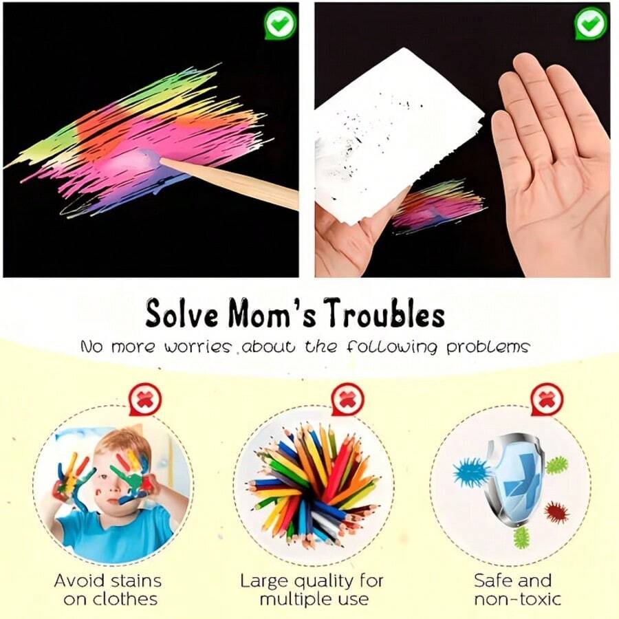 50 tờ giấy vẽ tranh cào ma thuật tự làm kèm 5 que tre - Bộ tranh cào nghệ thuật cầu vồng, phù hợp cho cả bé trai và bé gái, quà tặng sinh nhật và ngày lễ, giấy cào vẽ graffiti vui nhộn, đồ thủ công tự làm. - Nhiều màu - Xem 1