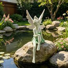 Resin Crafted Fairy Statue, Outdoor Garden Decor Suitable For Yard And Lawn, Perfect Gardening Ornament - A - View 6