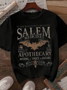 Halloween T-Shirt, Urban Style Graphic T-Shirt, Casual Summer Top, Festive Style, Women's Blouses, Blouses, Casual Blouses For Ladies, Informal Blouses For Ladies, Women's Tops, Tops, Unisex. - 黑色 - 查看 6