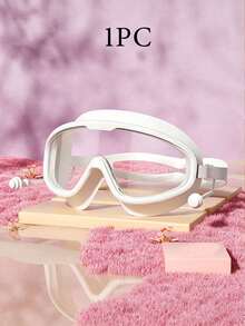 Large Frame Waterproof Anti-Fog Swimming Goggles, Adult Size, With Integrated Earplugs, Comfortable Design, Unisex, Transparent Wide Field Of View, Leak-Proof Seal, UV Protection, Durable Construction, Suitable For Swimming Pool Training And Water Sports - Multicolor - View 11