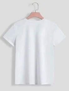Camiseta Casual de Verano con Estampado de la Bandera Americana - Camiseta casual de manga corta con cuello redondo, con estampado de bandera, lavable a máquina, adecuada para el Día de la Independencia, ideal para usar durante todo el año, un imprescindible para tu guardarropa de primavera/verano (no es una camiseta básica). - Blanco - Ver 3