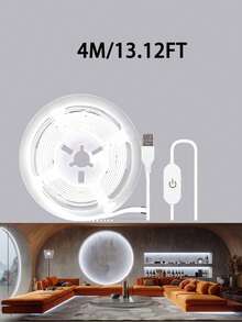 5V USB LED燈條 2835 可調光觸控開關 LED燈 TV用 柔性燈條 櫥櫃底燈 夜燈 暖白光/白光，夜燈，電腦燈，USB接口，觸控控制，可調光，適用於居家、臥室、聖誕派對、節日裝飾，可擴展柔性背膠燈條，超亮 - 白色 - 查看 16
