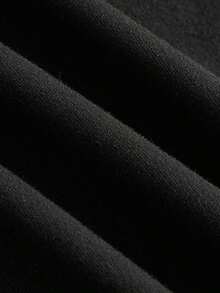 2 piezas Leggings básicos casuales de unicolor para mujer de talla grande, aptos para el verano - Negro - Ver 9
