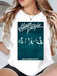 Personas unidas bajo luces azuladas simbolizan diversidad fuerza colectiva y energía artística moderna resaltando unión cultural y espíritu libre camiseta de mujer casual cómoda para uso diario - Blanco - Ver 1