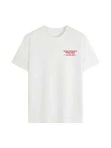 1 pieza Camiseta de mujer de manga corta y cuello redondo para verano, blanca con estampado de letras en inglés, corte holgado y casual, cómoda para usar en verano, adecuada para la playa, la calle, actividades diarias, el trabajo, la oficina, fiestas y otras ocasiones - Blanco - Ver 6