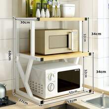 V2/3 Tier Microwave Oven Rack Stand Storage Holder Kitchen Corner Shelf Black - View 5