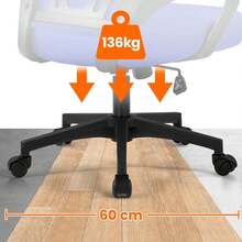 Modern Ergonomic Office Chair Adjustable Swivel Mesh Computer Chair With Back Support Arms Wheels For Home Work Students Study Black - 藍色 - 查看 4